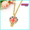 Manufacturer Custom Zinc Alloy Gold Enamel Pendant Necklace